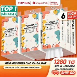Giấy vệ sinh treo tường TopGia đa sắc đa năng từ bột giấy thiên nhiên 1280tờ/4lớp